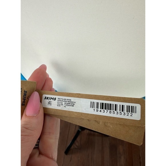 NWT SKIMS Monokini Swimsuit Turquoise Blue Size XL - Picture 8 of 10